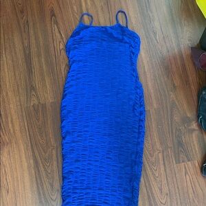 Fashion Nova Vibrant Blue Midi Dress